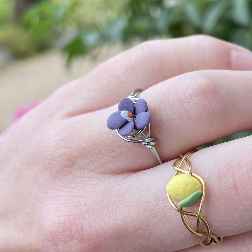 Bague – perle violette – Image 3